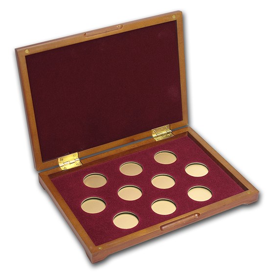 10 coin Wood Presentation Box (Small Gold Coins) 10 coin Wood Presentation Box (Small Gold Coins)